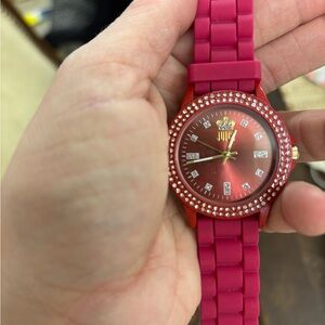 Juicy Couture Pink and Red Rhinestone Watch